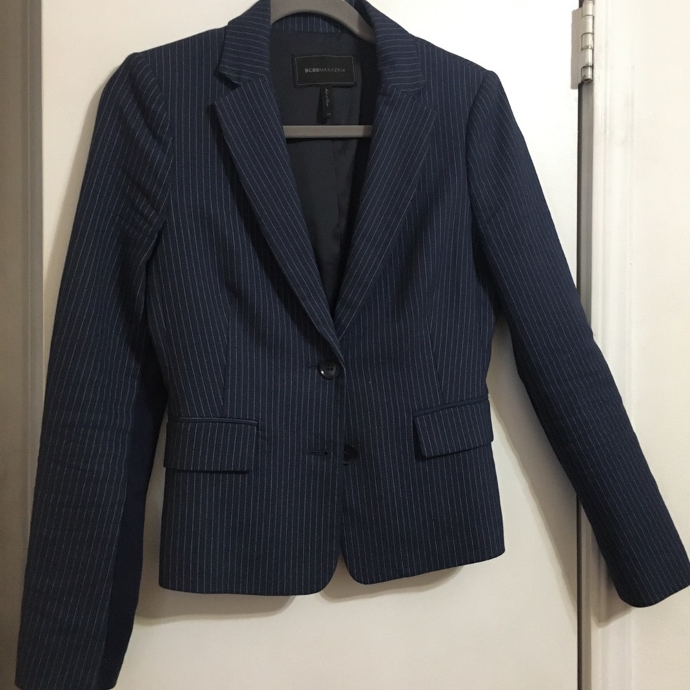 BCBG Blue/Gray Striped Blazer